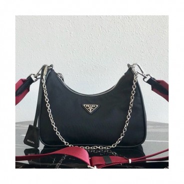 Prada 2019 Nylon Hobo Tote Shoulder Bag,22CM - 프라다 2019 나일론 호보 토트 숄더백,PRAB0101,22cm,블랙