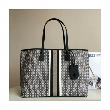 Tory Burch 2019 Canvas Tote Shopper Bag,39cm - 토리버치 2019 캔버스 토트 쇼퍼백 TBB0244,39cm,블랙