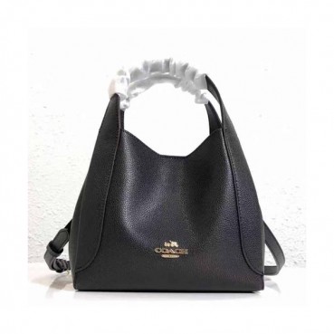 Coach 2019 Leather Tote Shoulder Bag,23cm - 코치 2019 레더 토트 숄더백 COAB0228,23cm,블랙