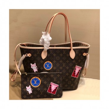 Louis Vuitton 2019 Never Full Monogram Tote Shoulder Shopper Bag,32cm - 루이비통 2019 네버풀 모노그램 토트 숄더 쇼퍼백 M40995,LOUB1879,32cm,브라운