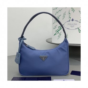 Prada 2019 Nylon Hobo Tote Shoulder Bag,22CM - 프라다 2019 나일론 호보 토트 숄더백,PRAB0098,22cm,블루
