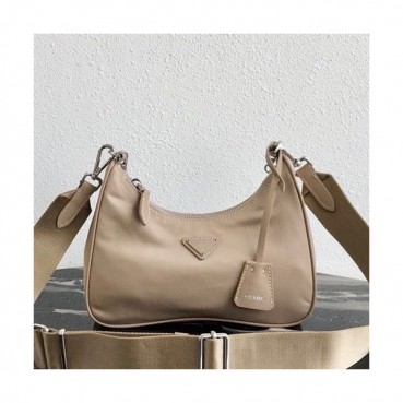 Prada 2019 Nylon Hobo Tote Shoulder Bag,22CM - 프라다 2019 나일론 호보 토트 숄더백,PRAB0096,22cm,베이지