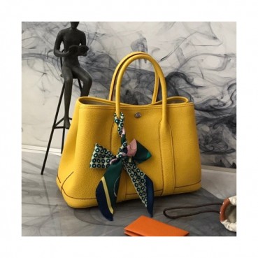 Hermes 2019 Garden Party Leather Tote Bag ,30cm - 에르메스 2019 가든파티 레더 여성용 토트백 HERB0785,30cm,옐로우
