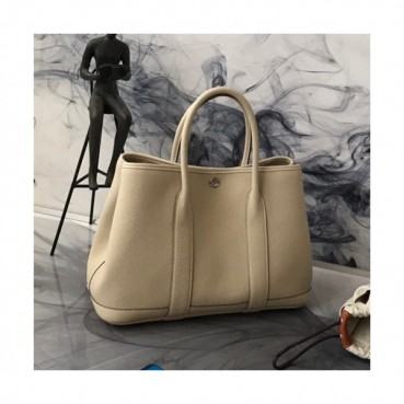 Hermes 2019 Garden Party Leather Tote Bag ,30cm - 에르메스 2019 가든파티 레더 여성용 토트백 HERB0782,30cm,아이보리