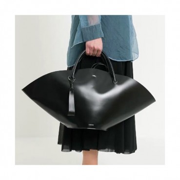 Jil Sander 2019 Sombrero Leather Large Tote Bag,67cm - 질샌더 2019 솜브레로 여성용 레더 라지 토트백 JILB0018,67cm,블랙