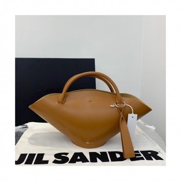 Jil Sander 2019 Sombrero Leather Small Tote Bag,42cm - 질샌더 2019 솜브레로 여성용 레더 스몰 토트백 JILB0014,42cm,브라운