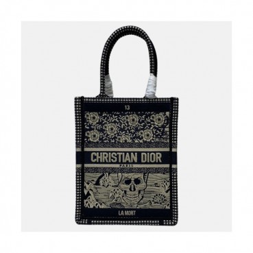 Dior 2019 Women Canvas Book Mini Tote Shopper Bag ,40CM - 디올 2019 여성용 캔버스 북 미니 토트 쇼퍼백  DIOB0467,40CM,다크네이비