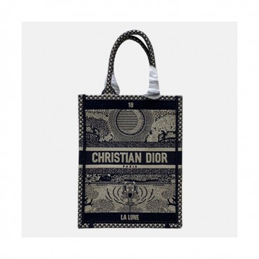 Dior 2019 Women Canvas Book Mini Tote Shopper Bag ,40CM - 디올 2019 여성용 캔버스 북 미니 토트 쇼퍼백  DIOB0466,40CM,다크네이비