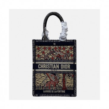 Dior 2019 Women Canvas Book Mini Tote Shopper Bag ,40CM - 디올 2019 여성용 캔버스 북 미니 토트 쇼퍼백  DIOB0465,40CM,다크네이비