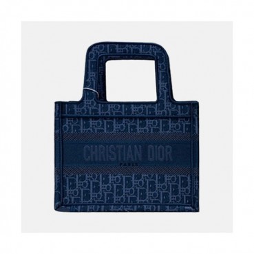 Dior 2019 Women Canvas Book Tote Shopper Bag ,23CM - 디올 2019 여성용 캔버스 북 토트 쇼퍼백  DIOB0464,23CM,블루