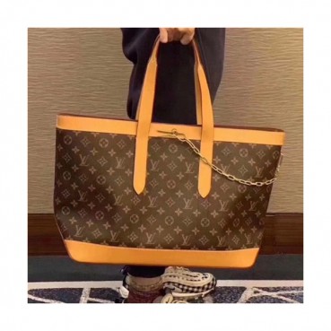 Louis Vuitton 2019 Monogram Tote Shoulder Shopper Bag,53cm - 루이비통 2019 모노그램 토트 숄더 쇼퍼백 M43883,LOUB1860 ,53cm,브라운