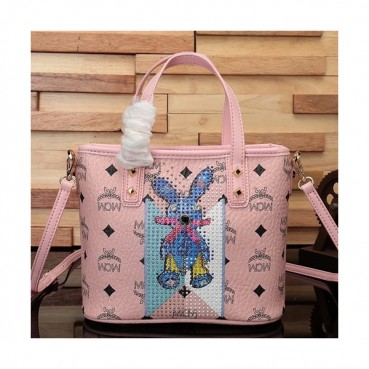 MCM 2019 Anya Visetos Mini Tote Shoulder Shopper Bag,20cm - 엠씨엠 2019 여성용 Anya 비세토스 미니 토트 숄더 쇼퍼백 MCMB0396, 20cm,핑크