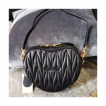 MiuMiu 2019  Matelasse  Chain Tote Shoulder Cross Bag,18cm - 미우미우 2019 마틀라세 체인 토트 숄더 크로스백,5BH166, MIUB0383  , 18cm,블랙