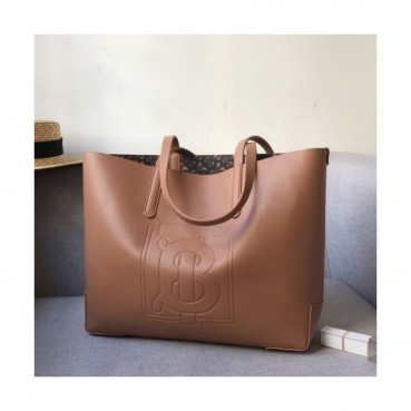 Burberry 2019 Leather TB Tote Shoulder Shopper Bag, 35cm - 버버리 2019 여성용 레더 TB 토트 숄더 쇼퍼백 ,BURB0427,35cm,브라운