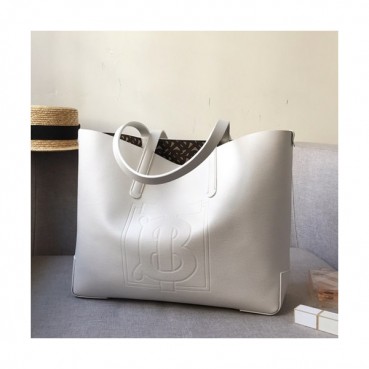 Burberry 2019 Leather TB Tote Shoulder Shopper Bag, 35cm - 버버리 2019 여성용 레더 TB 토트 숄더 쇼퍼백 ,BURB0426,35cm,화이트