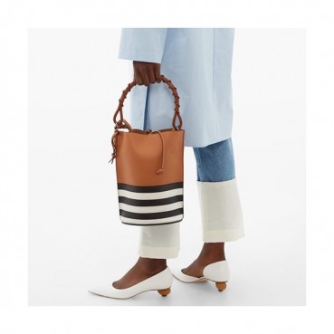 Loewe 2019 Gate Bucket Tote Shoulder Bag, 28CM - 로에베 2019 게이트 버킷 토트 숄더백 ,LOEB0376,28CM, 브라운