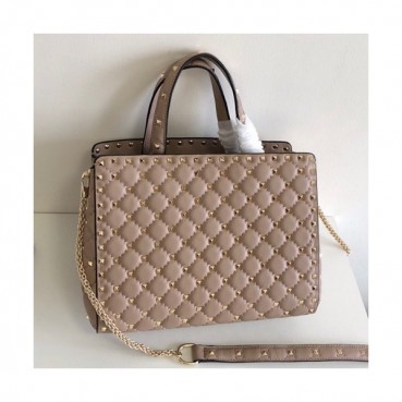Valentino 2019 Leather Garavani Rockstud Spike Tote Shoudler Bag,26CM - 발렌티노 2019 레더 가라바니 락스터드 스파이크 토트 숄더백,0061