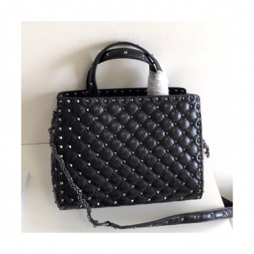 Valentino 2019 Leather Garavani Rockstud Spike Tote Shoudler Bag,26CM - 발렌티노 2019 레더 가라바니 락스터드 스파이크 토트 숄더백,0061