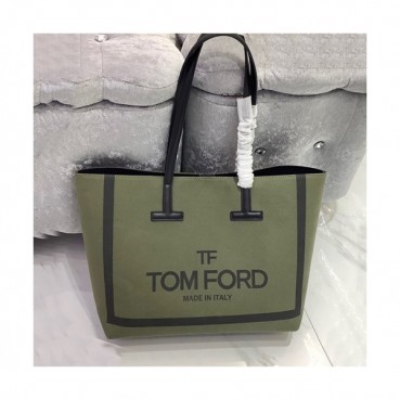Tom Ford 2019 Denim Large Tote Shoulder Shopper Bag,37cm - 톰 포드 2019 여성용 데님 라지 토트 숄더 쇼퍼백 TFB0016,37cm,그린
