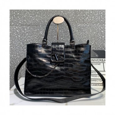 Valentino 2019 Leather Vsling Tote Shoudler Bag,35CM - 발렌티노 2019 레더 브이슬링 토트 숄더백,1973