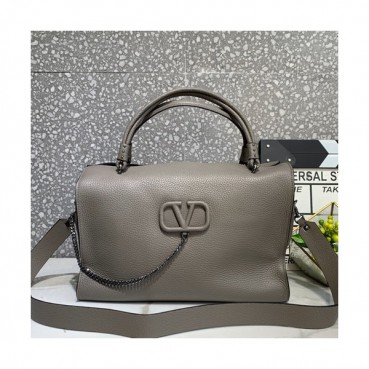 Valentino 2019 Leather Vsling Tote Shoudler Bag,33.5CM - 발렌티노 2019 레더 브이슬링 토트 숄더백,VTB0850,33.5CM,그레이
