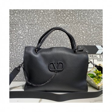 Valentino 2019 Leather Vsling Tote Shoudler Bag,33.5CM - 발렌티노 2019 레더 브이슬링 토트 숄더백,VTB0849,33.5CM,블랙