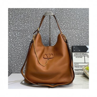 Valentino 2019 Leather Vsling Tote Shoudler Shopper Bag,35CM - 발렌티노 2019 레더 브이슬링 토트 숄더 쇼퍼백,VTB0831,35CM,브라운
