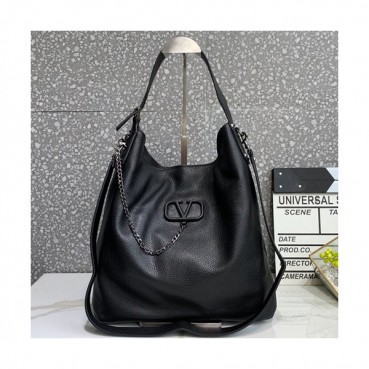 Valentino 2019 Leather Vsling Tote Shoudler Shopper Bag,35CM - 발렌티노 2019 레더 브이슬링 토트 숄더 쇼퍼백,VTB0830,35CM,블랙