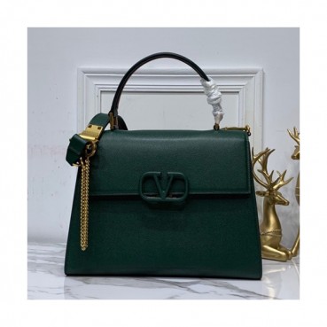 Valentino 2019 Leather Vsling Tote Shoudler Bag,30.5CM - 발렌티노 2019 레더 브이슬링 토트 숄더백,VTB0818,30.5CM,다크그린