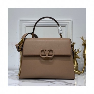 Valentino 2019 Leather Vsling Tote Shoudler Bag,30.5CM - 발렌티노 2019 레더 브이슬링 토트 숄더백,VTB0817,30.5CM,다크베이지