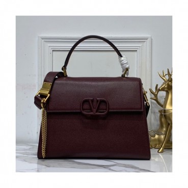 Valentino 2019 Leather Vsling Tote Shoudler Bag,30.5CM - 발렌티노 2019 레더 브이슬링 토트 숄더백,VTB0816,30.5CM,와인