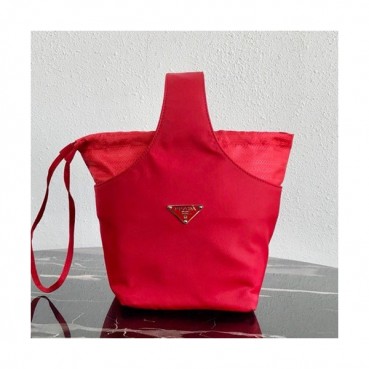 Prada 2019 Women Nylon Bucket Tote Bag ,25CM - 프라다 2019 여성용 나일론 버킷 토트백 PRAB0088,25CM,레드