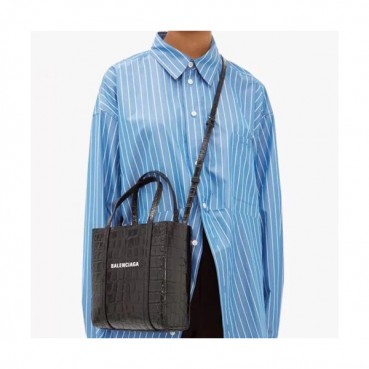 Balenciaga 2019 Leather Tote Shoulder Shopper Bag,21CM - 발렌시아가 2019 레더 토트 숄더 쇼퍼백,BGB0488,21CM,블랙