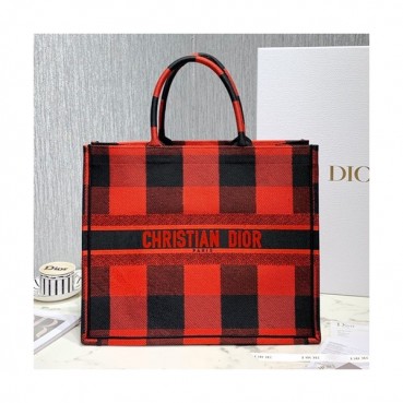 Dior 2019 Woman Canvas Book Tote Shopper Bag,41.5CM - 디올 2019 여성용 캔버스 북 토트 쇼퍼백 DIOB0450,41.5CM,레드