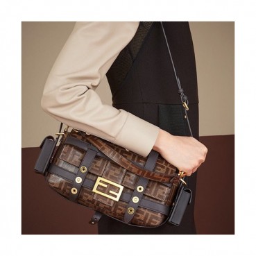 Fendi 2019 Baguette Tote Shoulder Bag, 26cm - 펜디 2019 바게트 토트 숄더백,FENB0490,26cm,브라운