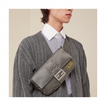 Fendi 2019 Baguette Nylon Hip Sack / Tote Shoulder Bag, 26cm - 펜디 2019 바게트 남여공용 나일론 힙색 / 토트 숄더백,FENB0488,26cm,그레이