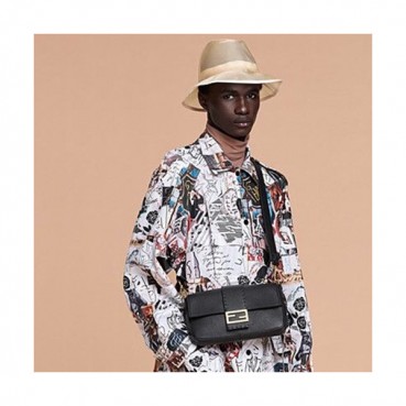 Fendi 2019 Baguette Leather Hip Sack / Tote Shoulder Bag, 26cm - 펜디 2019 바게트 남여공용 레더 힙색 / 토트 숄더백,FENB0485,26cm,블랙