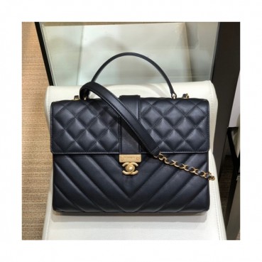 Chanel 2019 Leather Large Chain Tote Shoulder Bag ,29CM - 샤넬 2019 레더 라지 체인 토트 숄더백  CHAB1267,29CM,블랙