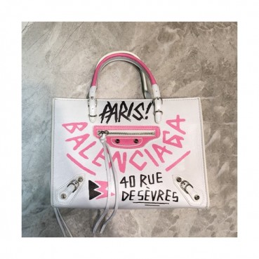 Balenciaga 2019 Leather Tote Shoulder Bag,26CM - 발렌시아가 2019 레더 토트 숄더백,BGB0473,26CM,화이트