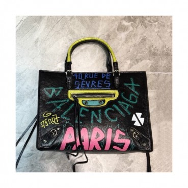 Balenciaga 2019 Leather Tote Shoulder Bag,26CM - 발렌시아가 2019 레더 토트 숄더백,BGB0472,26CM,블랙