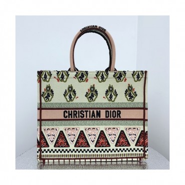 Dior 2019 Women Canvas Book Tote Shopper Bag ,41.5CM - 디올 2019 여성용 캔버스 북 토트 쇼퍼백  DIOB0439,41.5CM,핑크