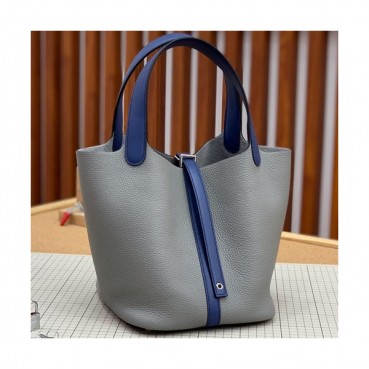 Hermes 2019 Picotin Lock Leather Tote Bag,18cm - 에르메스 2019 피코탄 락 레더 여성용 토트백 HERB0754, 18cm,그레이