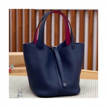 Hermes 2019 Picotin Lock Leather Tote Bag,18cm - 에르메스 2019 피코탄 락 레더 여성용 토트백 HERB0753, 18cm,네이비