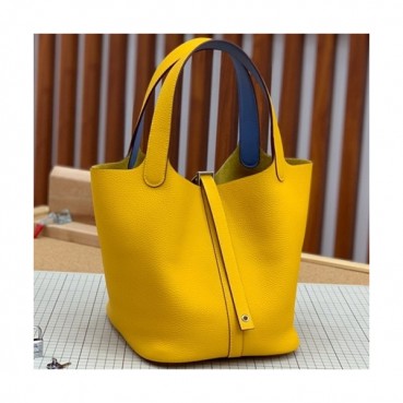 Hermes 2019 Picotin Lock Leather Tote Bag,18cm - 에르메스 2019 피코탄 락 레더 여성용 토트백 HERB0751, 18cm,옐로우