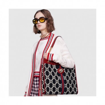 Gucci 2019 Rajah Women Wool & Leather Tote Shoulder Shopper Bag,45CM - 구찌 2019 라자 여성용 울&레더 토트 숄더 쇼퍼백  537219,GUB0819  ,45cm,블랙