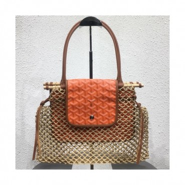 Goyard 2019 PVC & Nylon Tote Bag,34cm - 고야드 2019 PVC & 나일론 토트백,GYB0207,34cm,오렌지