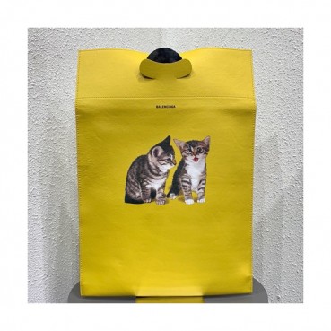 Balenciaga 2019 Leather Tote Shopper Bag,44CM - 발렌시아가 2019 레더 남여공용 토트 쇼퍼백,BGB0458,44CM,옐로우