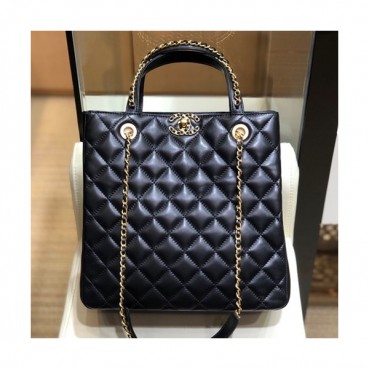Chanel 2019 Leather Bucket Tote Shoulder Bag ,27CM - 샤넬 2019 레더 버킷 토트 숄더백  CHAB1236,27CM,블랙