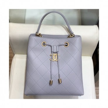 Chanel 2019 Leather Bucket Tote Shoulder Bag ,20CM - 샤넬 2019 레더 버킷 토트 숄더백  CHAB1229,20CM,그레이