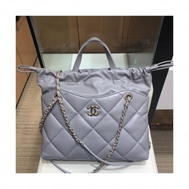 Chanel 2019 Leather Tote Shoulder Shopper Bag ,37CM - 샤넬 2019 레더 토트 숄더 쇼퍼백  CHAB1217,37CM,그레이